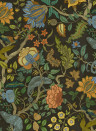 Josephine Munsey Wallpaper Chameleon Trail - Black, Orange and Blue