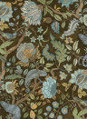 Josephine Munsey Wallpaper Chameleon Trail - Dark Brown and Blue