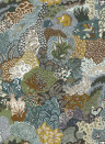Josephine Munsey Wallpaper Whimsical Clumps - Olive, Brown and Blue