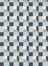 Harlequin Wallpaper Blocks - Cornflower/ Black Earth/ Sketched