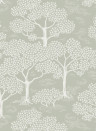Littlephant Wallpaper Woodland Notes - Sage Green