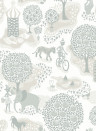 Littlephant Wallpaper Jardin de la Vie - Dusty Blue