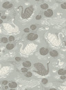 Littlephant Wallpaper Nobel Nymphs - Dusty Mid Blue
