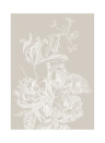 KEK Amsterdam Mural Engraved Flowers Grey 1 - M - 2m