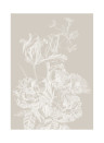KEK Amsterdam Carta da parati panoramica Engraved Flowers Grey 1 - M - 2m