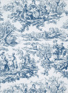 Little Greene Wallpaper Lovers Toile - Mazarine