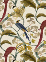 Josephine Munsey Wallpaper Living Branches - Red, Turquoise and Ecru