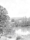 Isidore Leroy Papier peint panoramique Campagne Grisaille - A