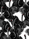 Studio Lisa Bengtsson Papier peint Swan Lake - White