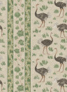 Josephine Munsey Papier peint Ostrich Stripe - Khaki and Green