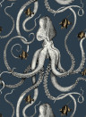 Josephine Munsey Papier peint Octopoda Grand - Deep Sea Blue