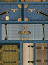 Mindthegap Wallpaper The Luggage Car - Blue/ Brown/ Taupe