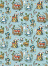 Sanderson Carta da parati Alice in Wonderland - Puddle Blue