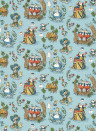 Sanderson Wallpaper Alice in Wonderland - Puddle Blue