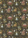 Sanderson Wallpaper Alice in Wonderland - Chocolate