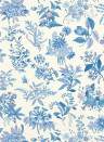 Harlequin Wallpaper Woodland Floral - Lapis/ Amethyst/ Pearl