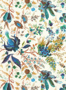 Harlequin Papier peint Wonderland Floral - Lapis/ Emerald/ Carnelian