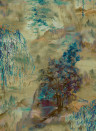 Coordonne Papier peint Dunhuang - Blue Spirulina