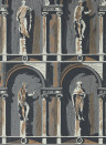 Zoffany Papier peint Montacute - City Grey/ Bone Black