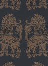 Zoffany Papier peint Sicilian Lion - Bone Black/ Coppper