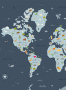 Coordonne Mural Animal Map - Wave