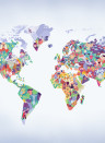 Coordonne Papier peint panoramique Diversity Map - Lilac