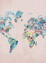 Coordonne Mural Diversity Map - Peach