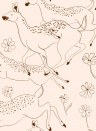 Coordonne Papier peint panoramique Jumping Bambis - Peach