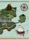 Coordonne Mural Treasure Map - Mint