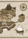 Coordonne Mural Treasure Map - Papyrus