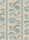 Josephine Munsey Wallpaper Floral Check - Osney Blue and Salt Ridge