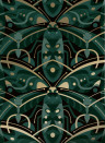 KEK Amsterdam Wallpaper Art Deco Animaux Beetle Gold - Green