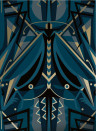 KEK Amsterdam Tapete Art Deco Animaux Grasshopper Gold - Blue