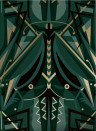 KEK Amsterdam Wallpaper Art Deco Animaux Grasshopper Gold - Green