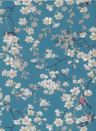 Little Greene Carta da parati Massingberd Blossom - Deep Blue