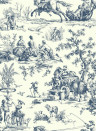 Coordonne Wallpaper Bucolic Toile - Indigo