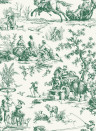 Coordonne Wallpaper Bucolic Toile - Emerald