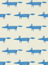 Scion Wallpaper Midi Fox - Pebble/ Denim