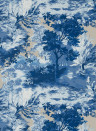 Thibaut Wallpaper Lincoln Toile - Blue and Flax