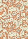 Morris & Co Wallpaper Bachelors Button - Burnt Orange/ Sky