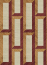 Arte International Tapete Biseau - Copper Red