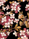 Coordonne Papier peint Flowery - Black