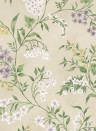 Nina Campbell Wallpaper Almora - Lilac/ Gold/ Eucaplyptus