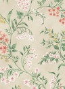 Nina Campbell Wallpaper Almora - Coral/ Yellow/ Green