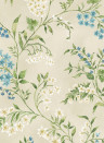 Nina Campbell Wallpaper Almora - Indigo/ Blue/ Green