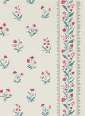 Nina Campbell Tapete Petit Dapuri - Blue/ Red