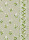 Nina Campbell Tapete Petit Dapuri - White/ Green/ Stone