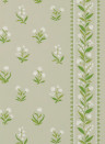 Nina Campbell Wallpaper Petit Dapuri - White/ Green/ Stone