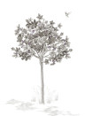 Isidore Leroy Mural Arbustes Gris - Figuier