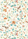 Sanderson Wallpaper Arils Garden - Teal/ Russet